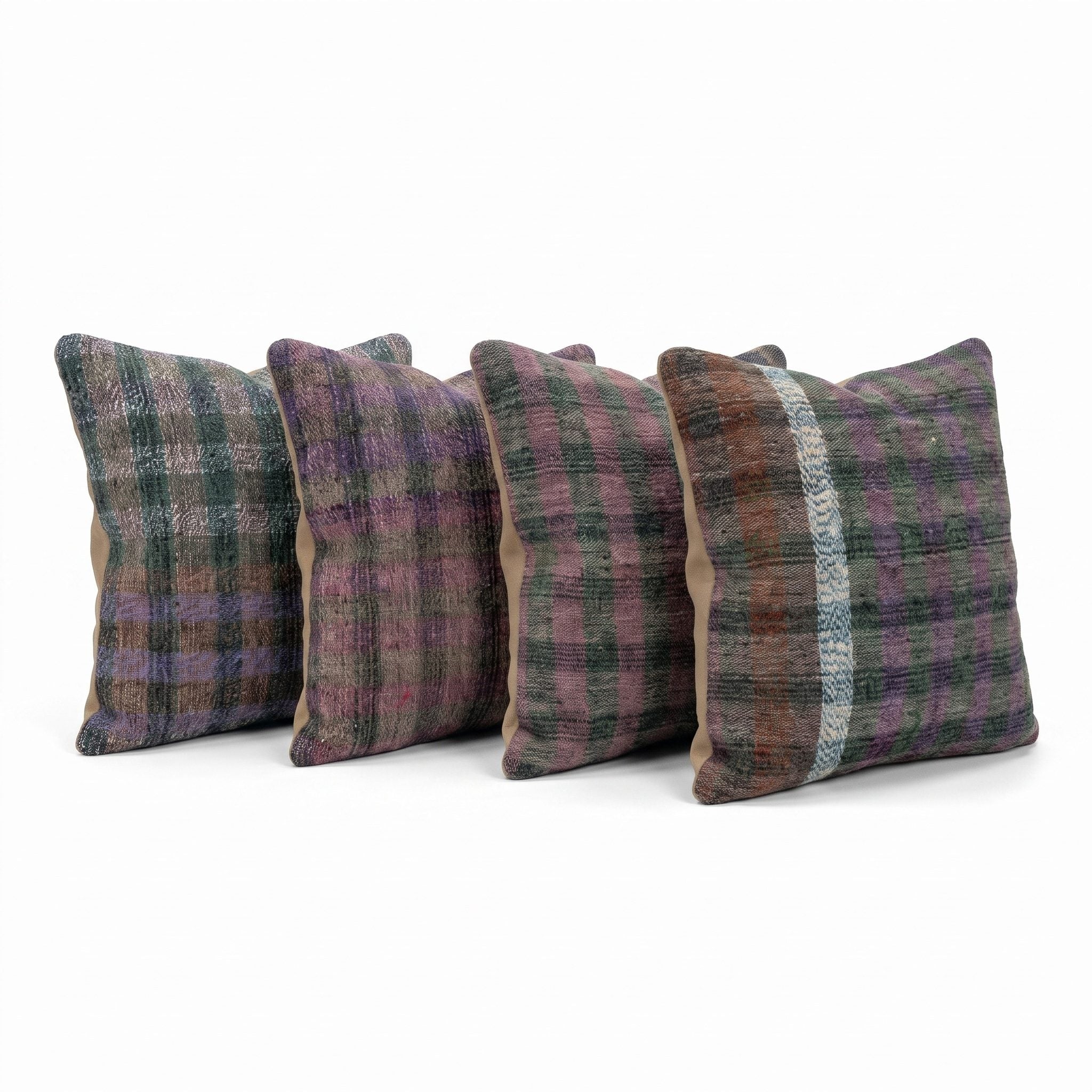 Turkish Kilim Pillow Cover Set of 4 | 16'' x 16'' - left angle