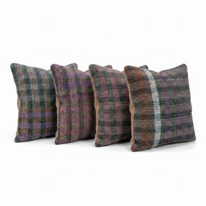 Turkish Kilim Pillow Cover Set of 4 | 16'' x 16'' - left angle