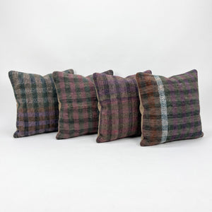 Turkish Kilim Pillow Cover Set of 4 | 16'' x 16'' - right angle