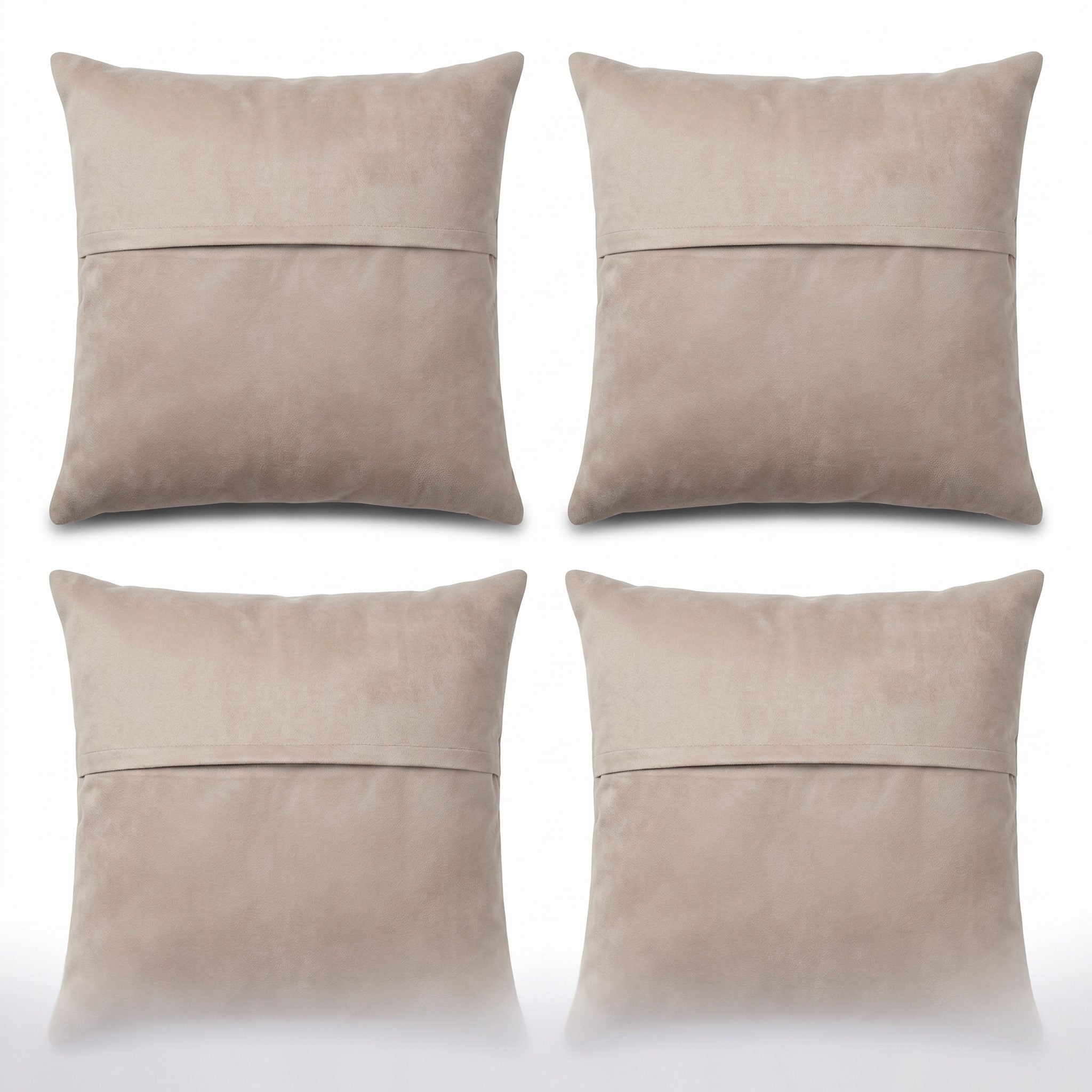 Turkish Kilim Pillow Cover Set of 4 | 16'' x 16'' - back with hidden zipper