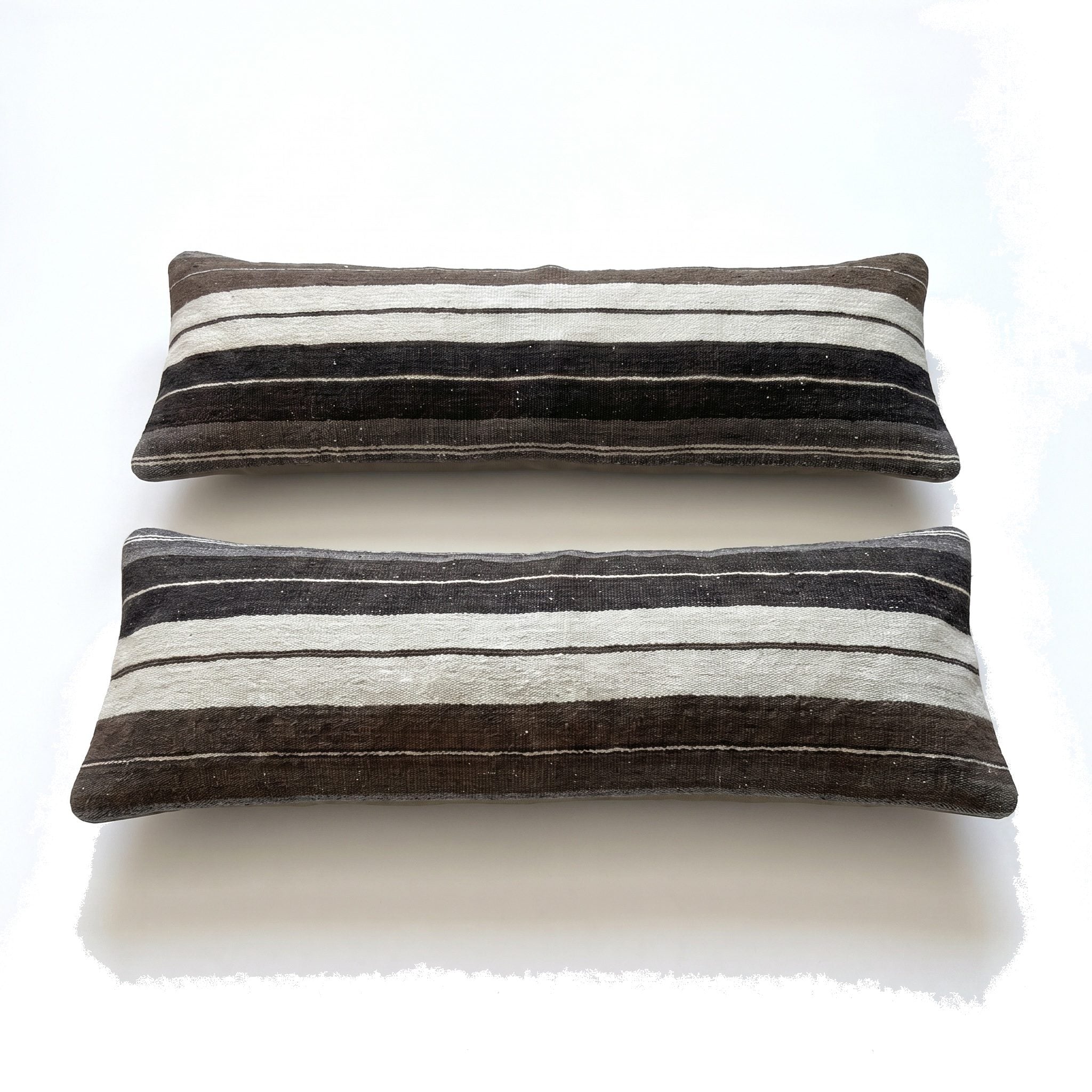 Turkish Kilim Bedding Pillow Cover Set of 2 | 16'' x 47'' - left angle