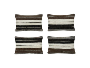 Turkish Kilim Pillow Cover Set of 4 | 16'' x 24'' - front view