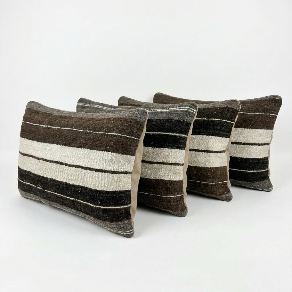 Turkish Kilim Pillow Cover Set of 4 | 16'' x 24'' - left angle