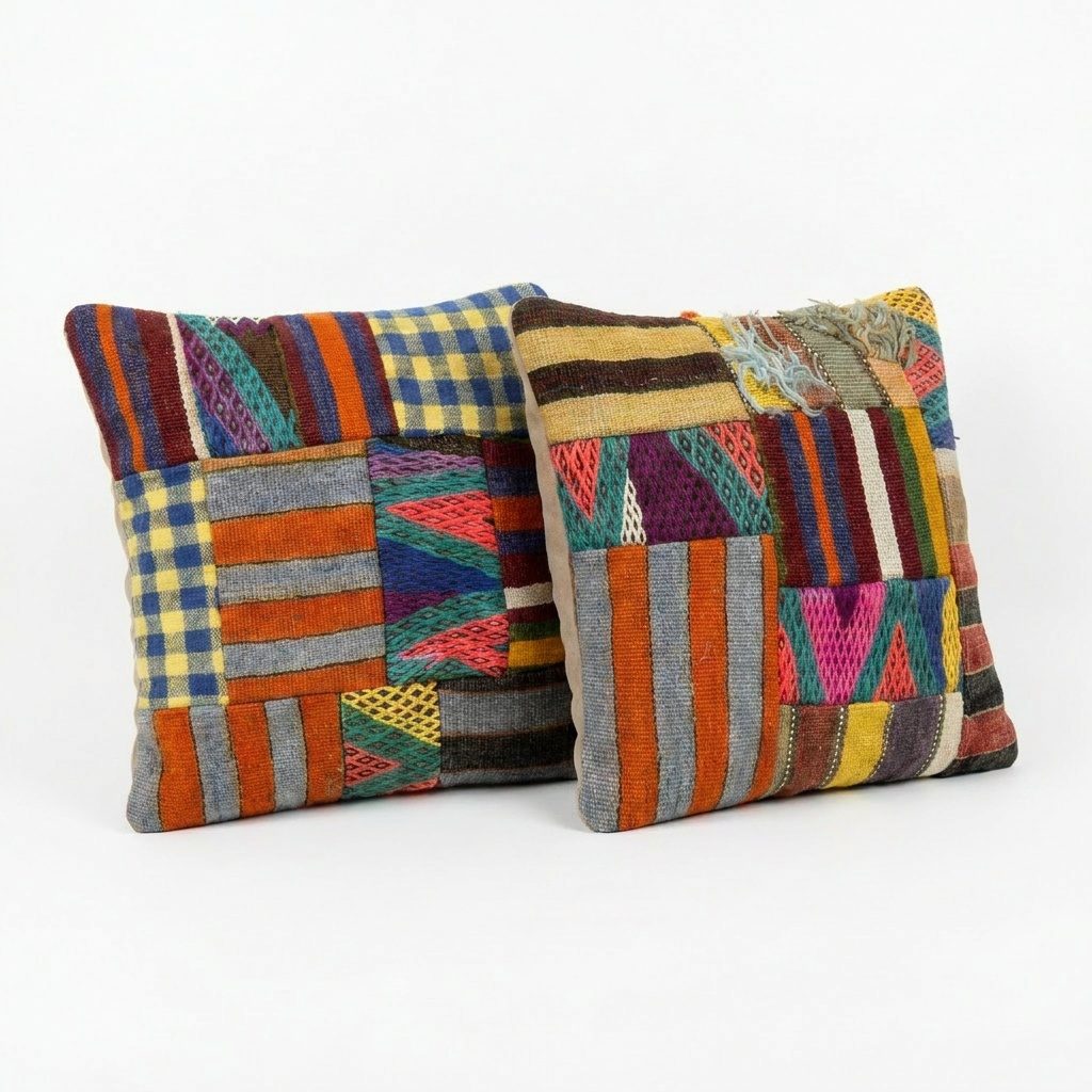 Turkish Kilim Pillow Cover Set of 2 | 20'' x 20'' - left angle