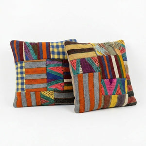 Turkish Kilim Pillow Cover Set of 2 | 20'' x 20'' - right angle