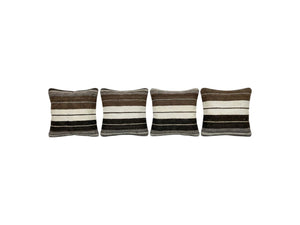 Turkish Kilim Pillow Cover Set of 4 | 16'' x 16'' & 24'' x 16'' - front view