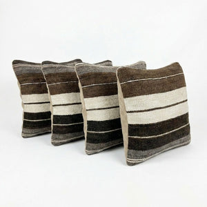 Turkish Kilim Pillow Cover Set of 4 | 16'' x 16'' & 24'' x 16'' - right angle
