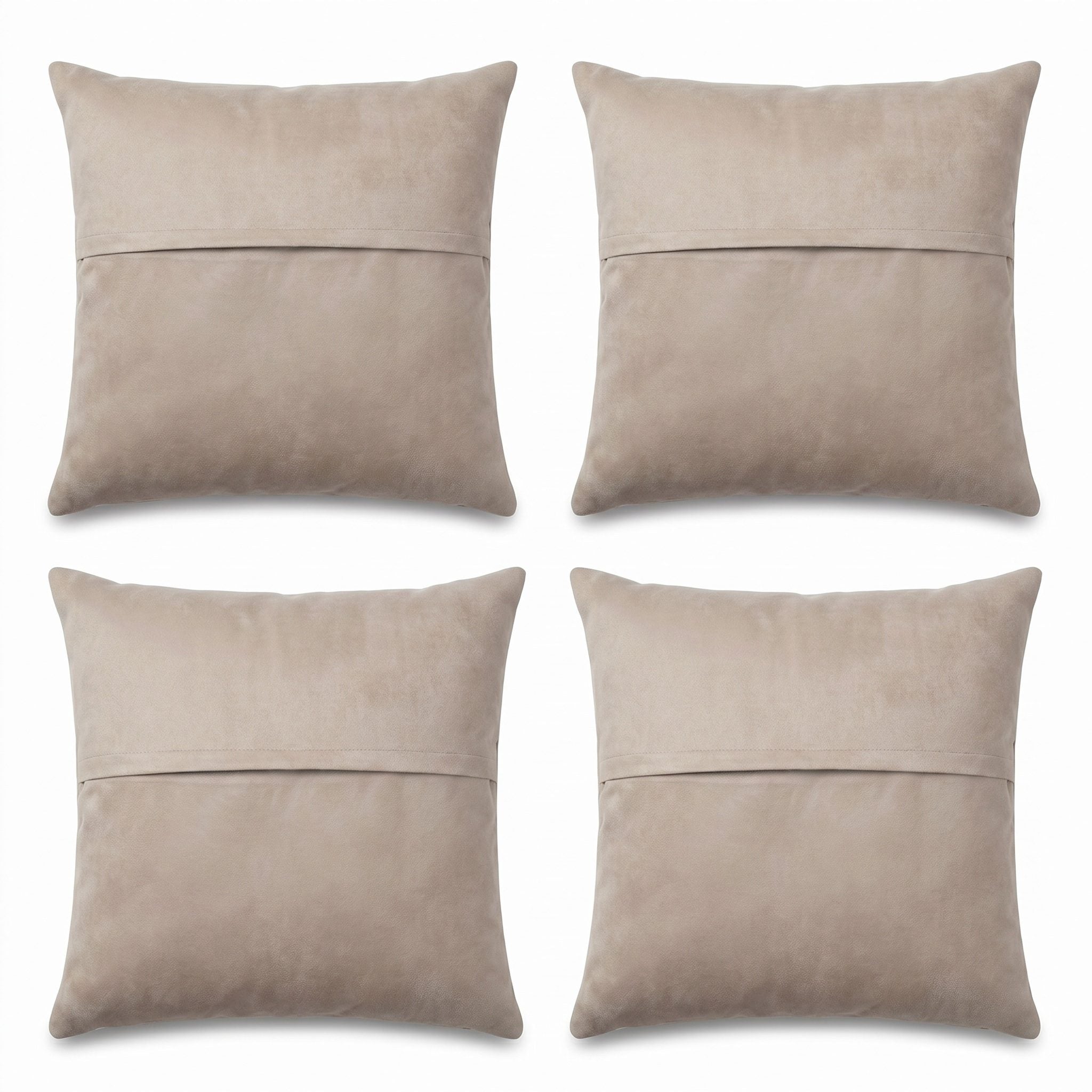 Turkish Kilim Pillow Cover Set of 4 | 16'' x 16'' & 24'' x 16'' - back with hidden zipper