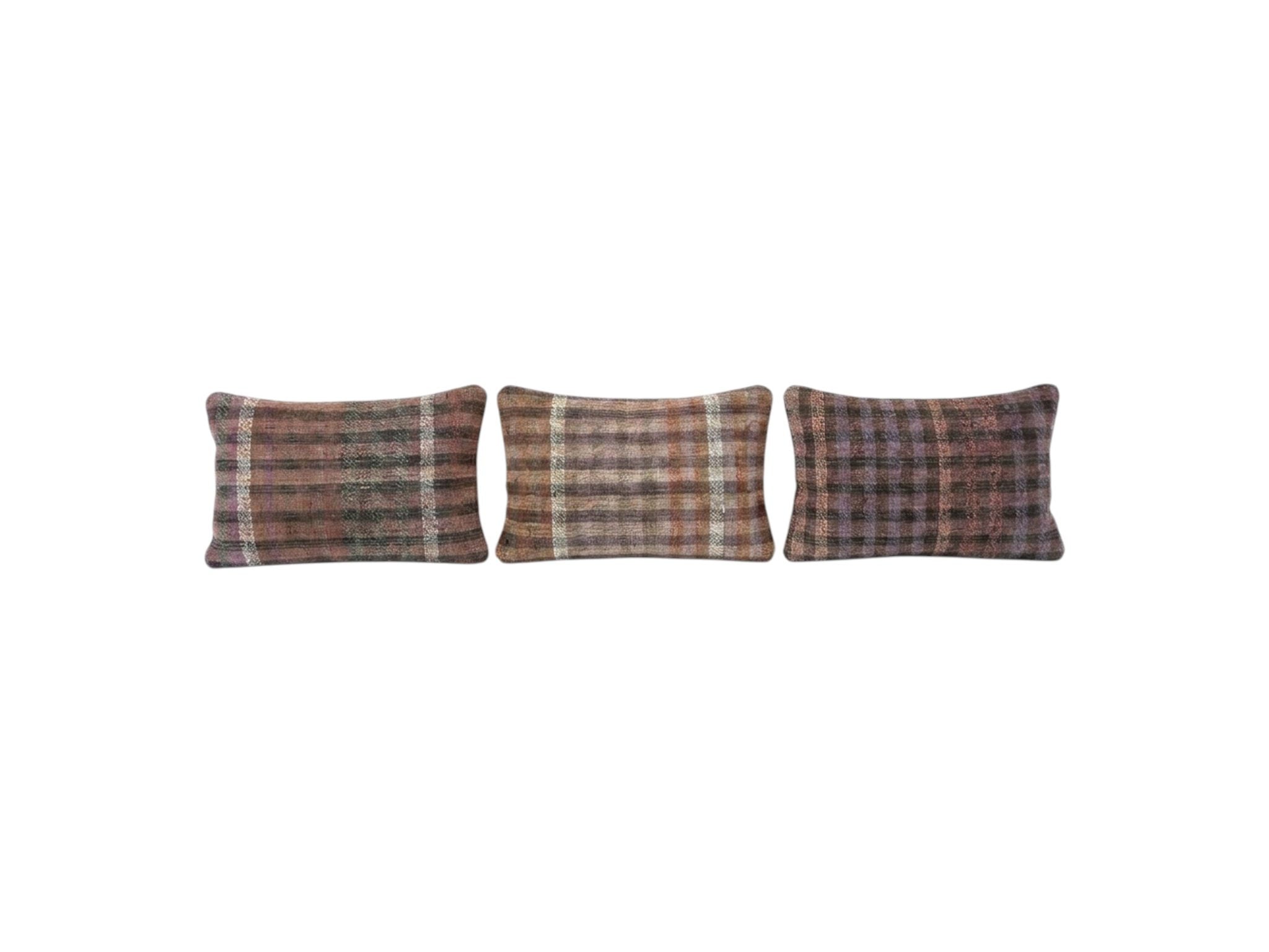 Turkish Kilim Pillow Cover Set of 3 | 16'' x 24'' - front view