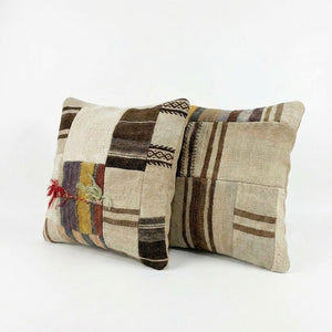 Turkish Kilim Pillow Cover Set of 2 | 20'' x 20'' - left angle