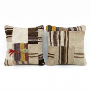 Turkish Kilim Pillow Cover Set of 2 | 20'' x 20'' - right angle