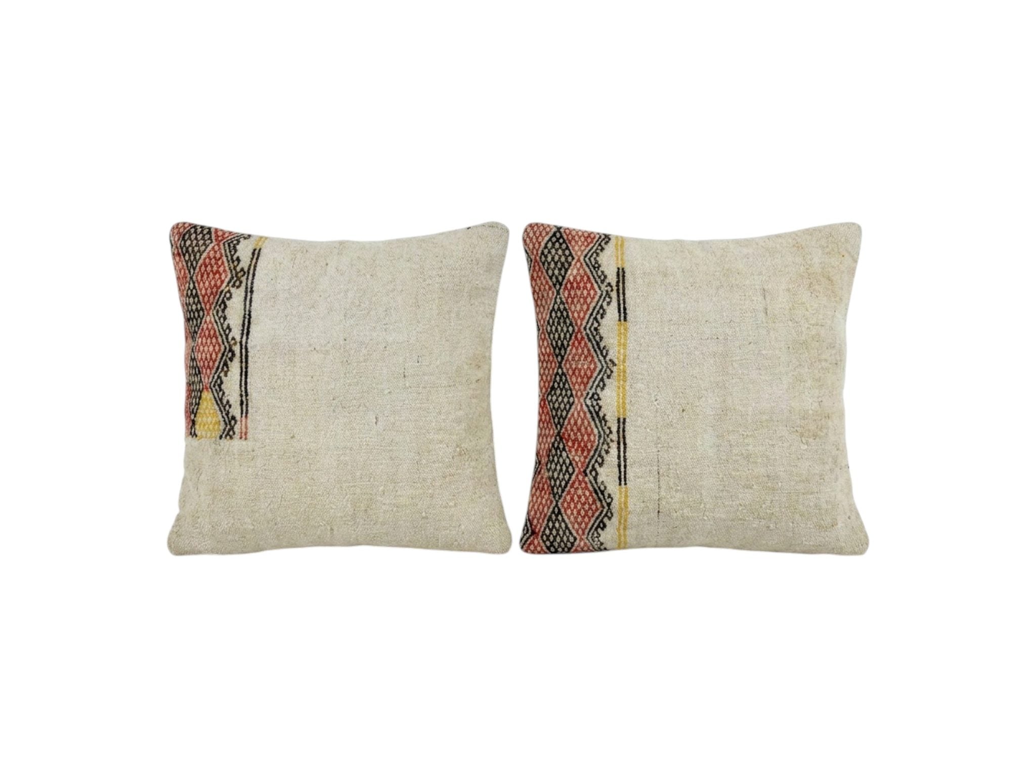 Turkish Kilim Pillow Cover Set of 2 | 24'' x 24'' - front view