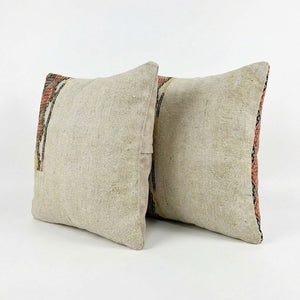 Turkish Kilim Pillow Cover Set of 2 | 24'' x 24'' - left angle