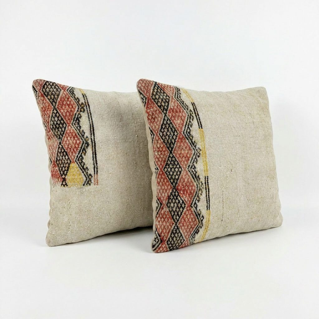 Turkish Kilim Pillow Cover Set of 2 | 24'' x 24'' - right angle