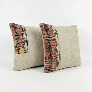 Turkish Kilim Pillow Cover Set of 2 | 24'' x 24'' - right angle