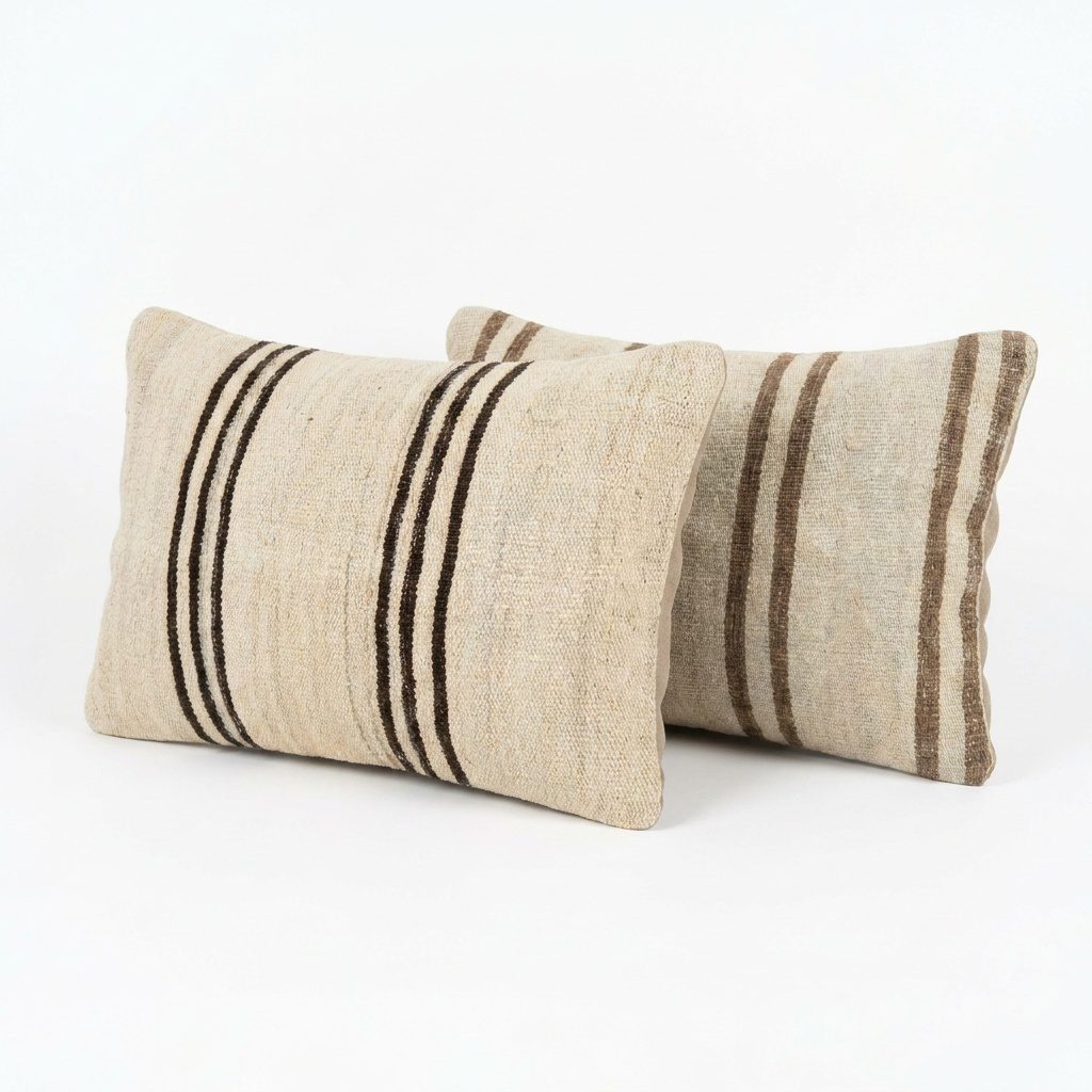 Turkish Kilim Pillow Cover Set of 2 | 16'' x 24'' - left angle