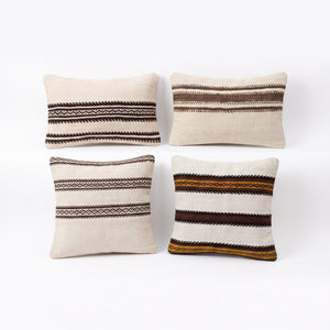 Turkish Kilim Pillow Cover Set of 4 | 16'' x 24'' & 19'' x 19'' - right angle