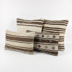 Turkish Kilim Pillow Cover Set of 4 | 20'' x 20'' & 20'' x 24'' - left angle