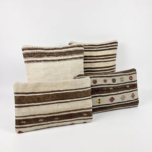 Turkish Kilim Pillow Cover Set of 4 | 20'' x 20'' & 20'' x 24'' - right angle