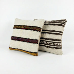 Turkish Kilim Pillow Cover Set of 2 | 20'' x 20'' - left angle
