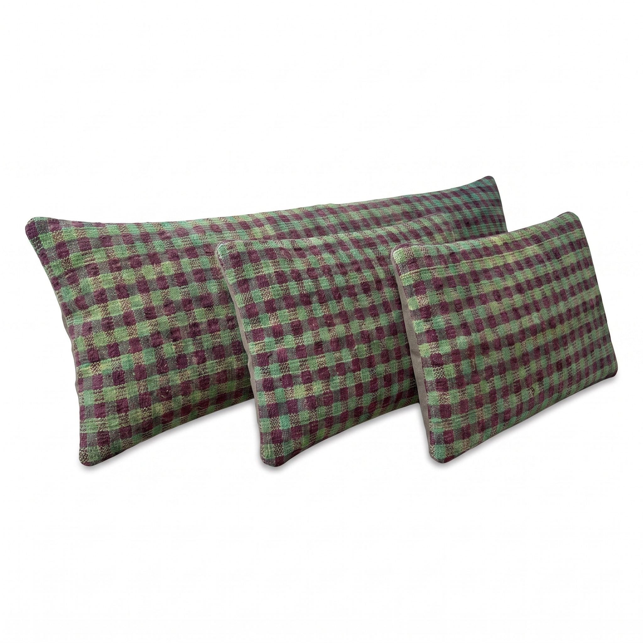 Turkish Kilim Bedding Pillow Cover Set of 3 | 16'' x 47'' & 16'' x 24'' - left angle
