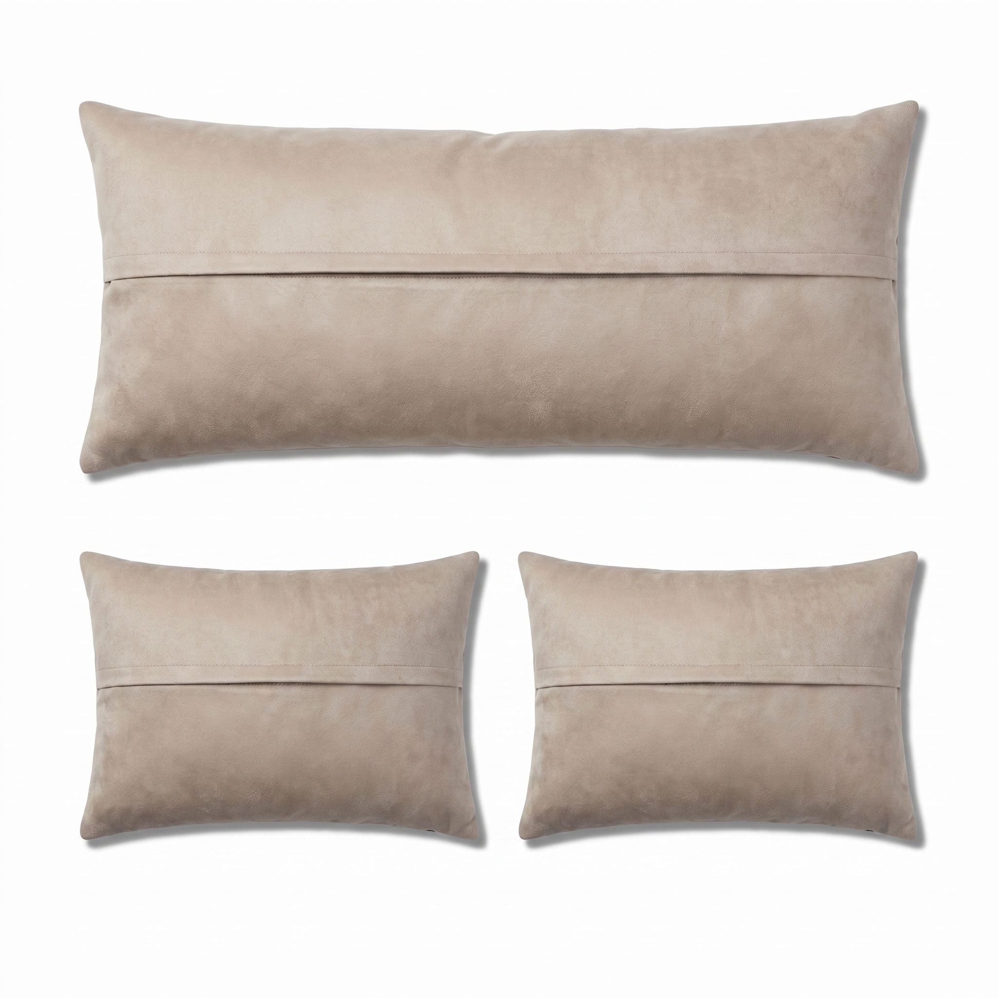 Turkish Kilim Bedding Pillow Cover Set of 3 | 16'' x 47'' & 16'' x 24'' - back with hidden zipper