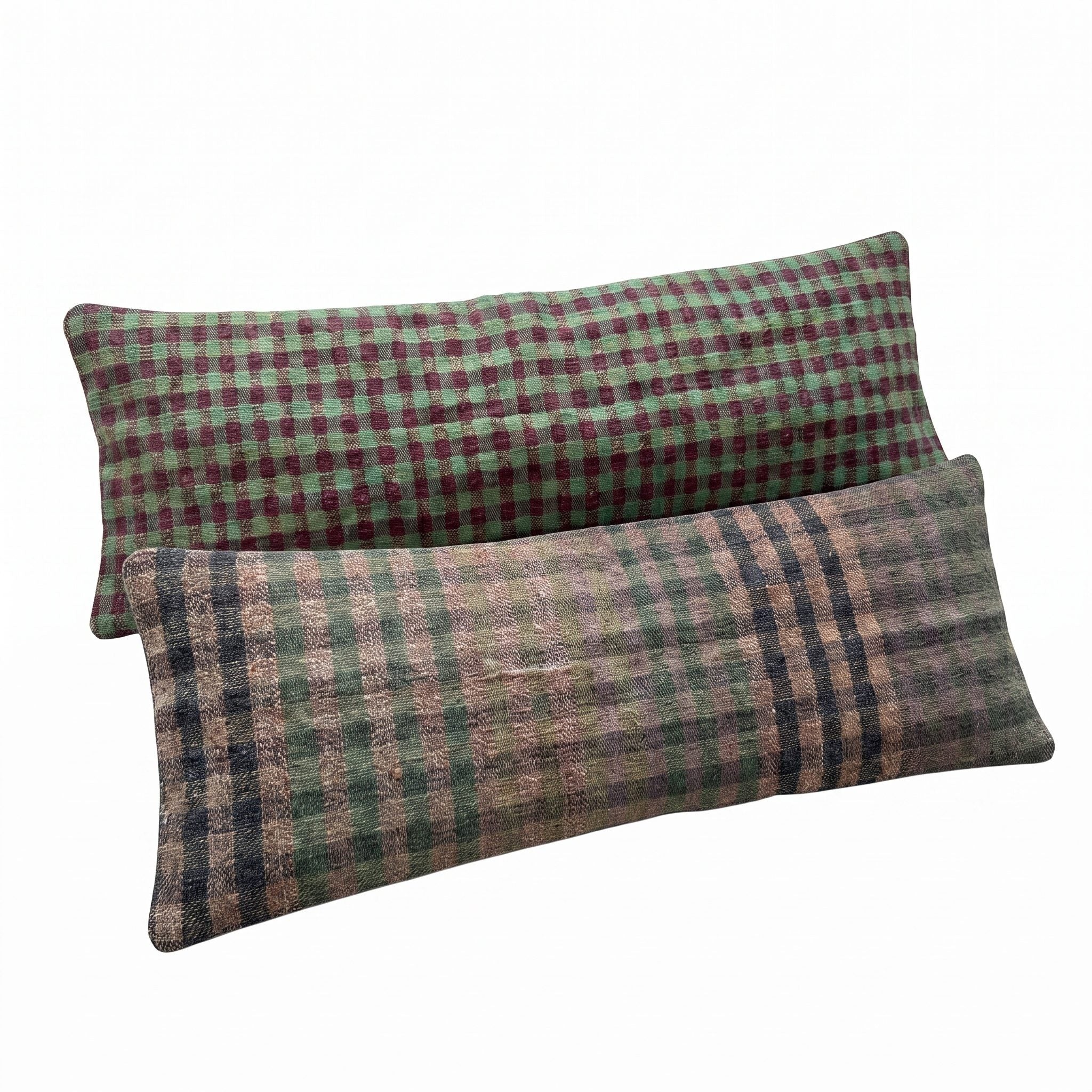Turkish Kilim Bedding Pillow Cover Set of 2 | 16'' x 47'' - left angle