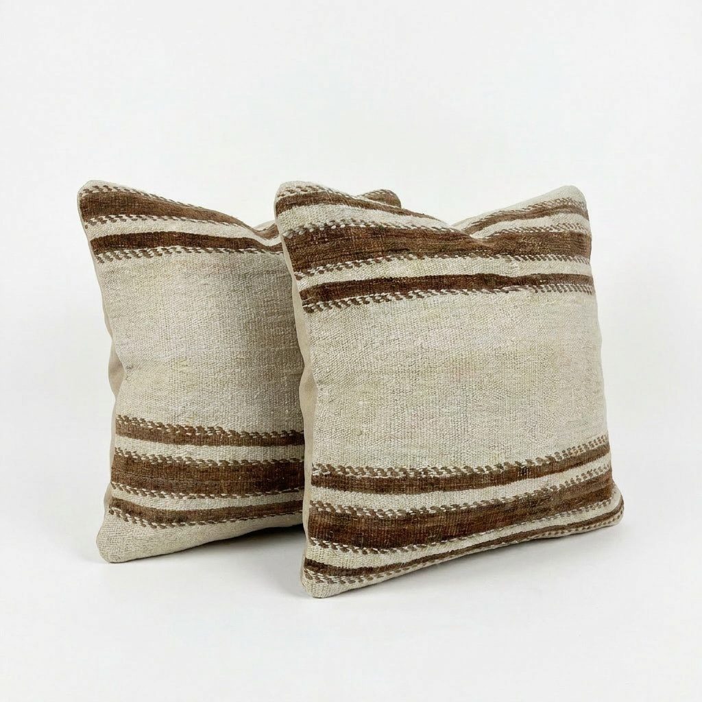 Turkish Kilim Pillow Cover Set of 2 | 20'' x 20'' - right angle