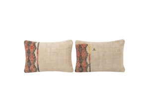 Turkish Kilim Pillow Cover Set of 2 | 16'' x 24'' - front view