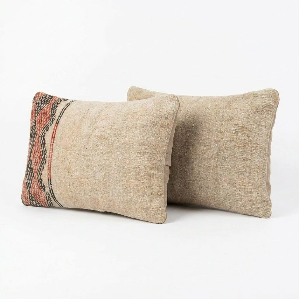 Turkish Kilim Pillow Cover Set of 2 | 16'' x 24'' - left angle