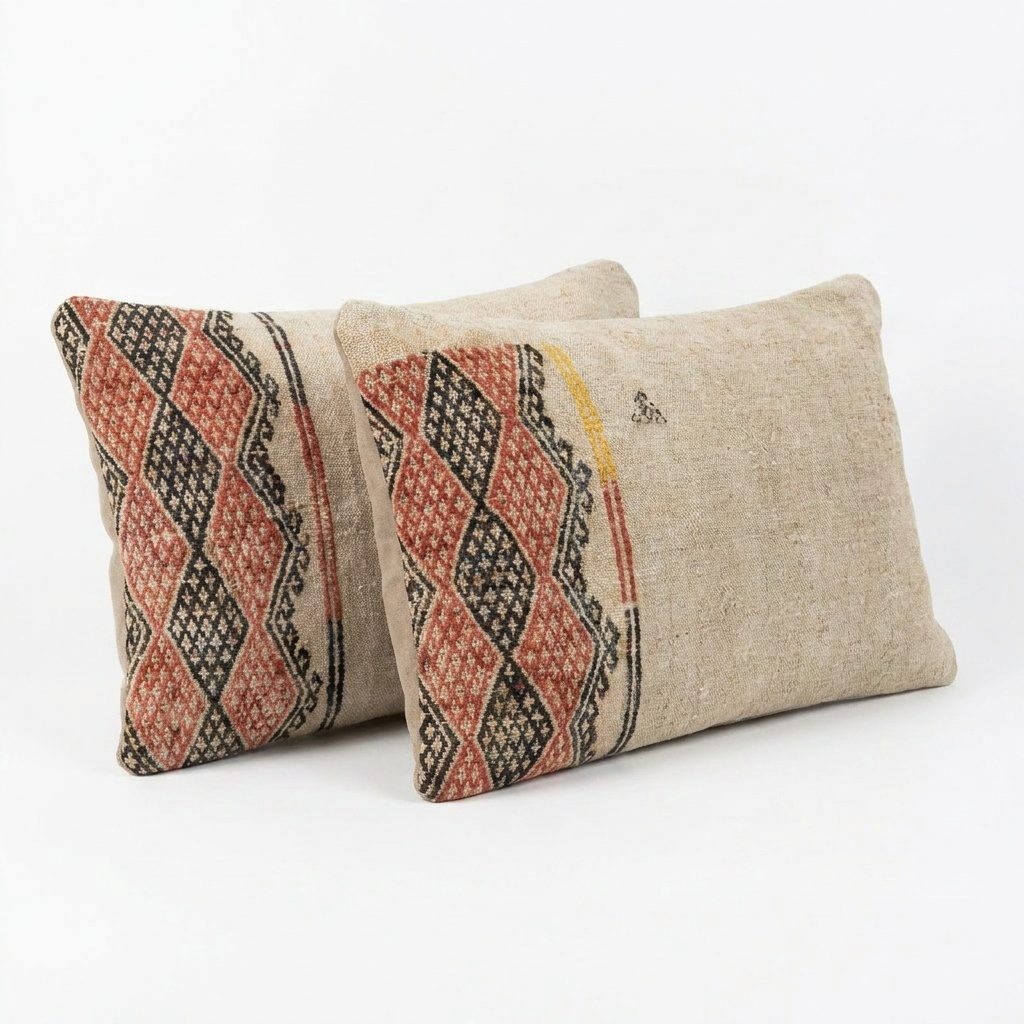 Turkish Kilim Pillow Cover Set of 2 | 16'' x 24'' - right angle