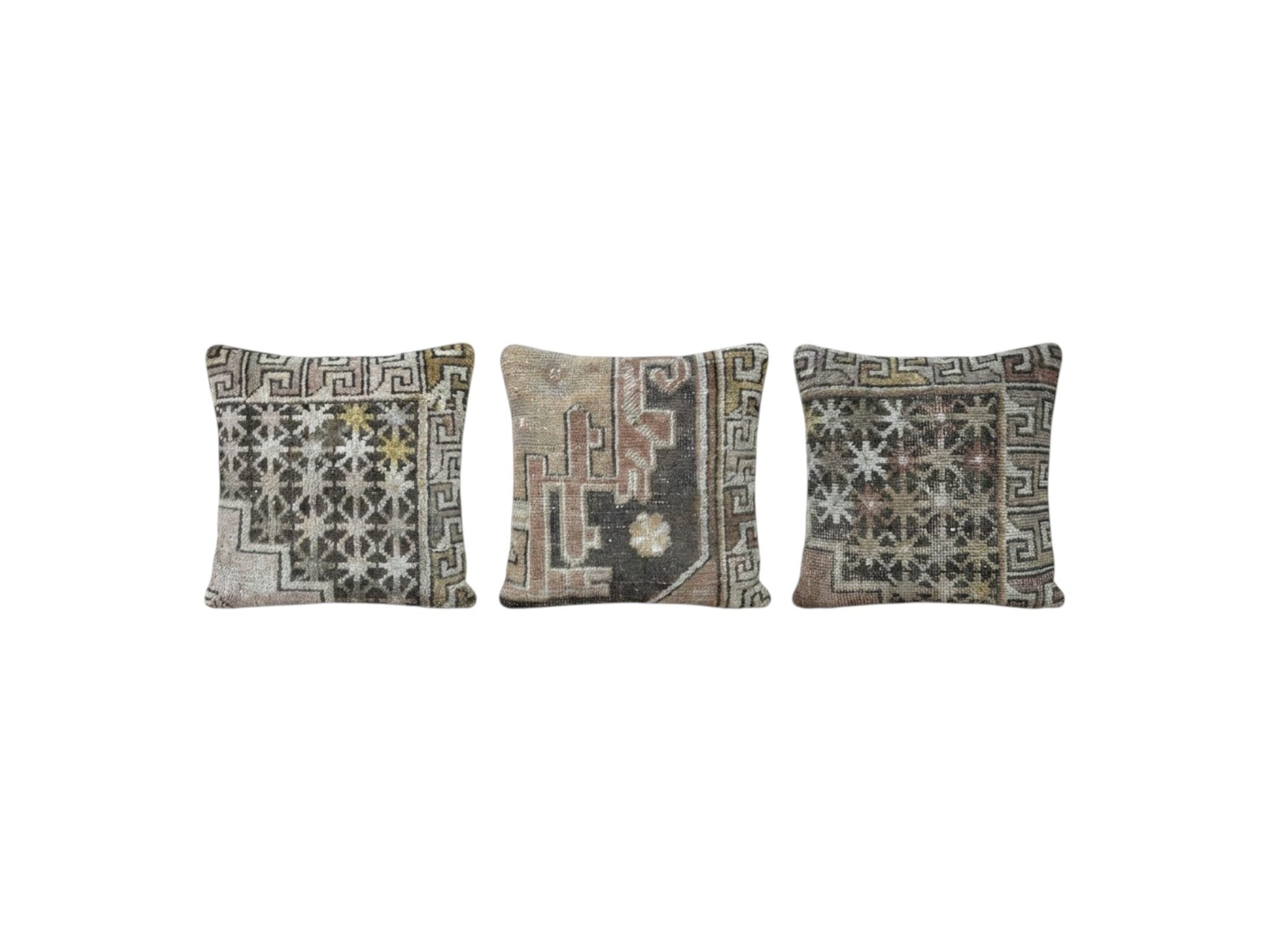 Turkish Rug Pillow Cover Set of 3 | 20'' x 20'' - front view