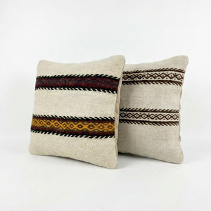 Turkish Kilim Pillow Cover Set of 2 | 16'' x 16'' - left angle