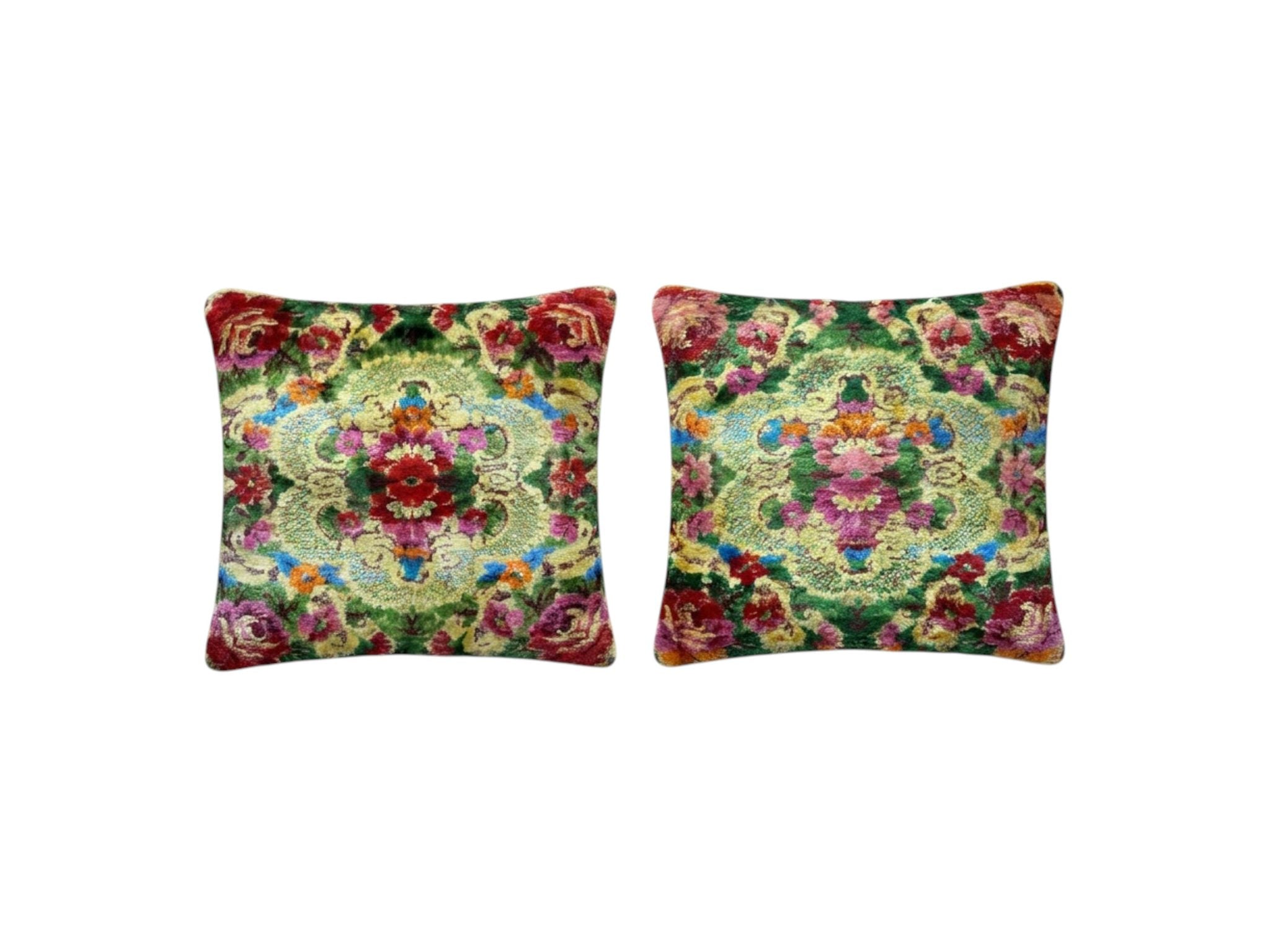 Turkish Kilim Pillow Cover Set of 2 | 15'' x 17'' & 16'' x 19'' - front view