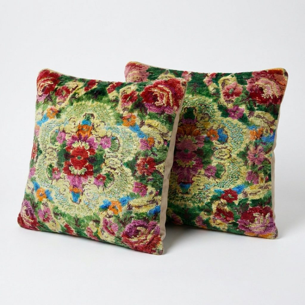 Turkish Kilim Pillow Cover Set of 2 | 15'' x 17'' & 16'' x 19'' - left angle
