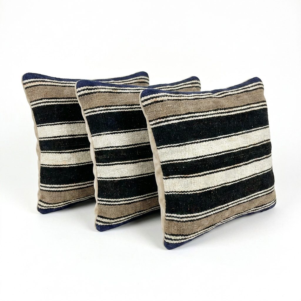 Turkish Kilim Pillow Cover Set of 3 | 16'' x 16'' - right angle