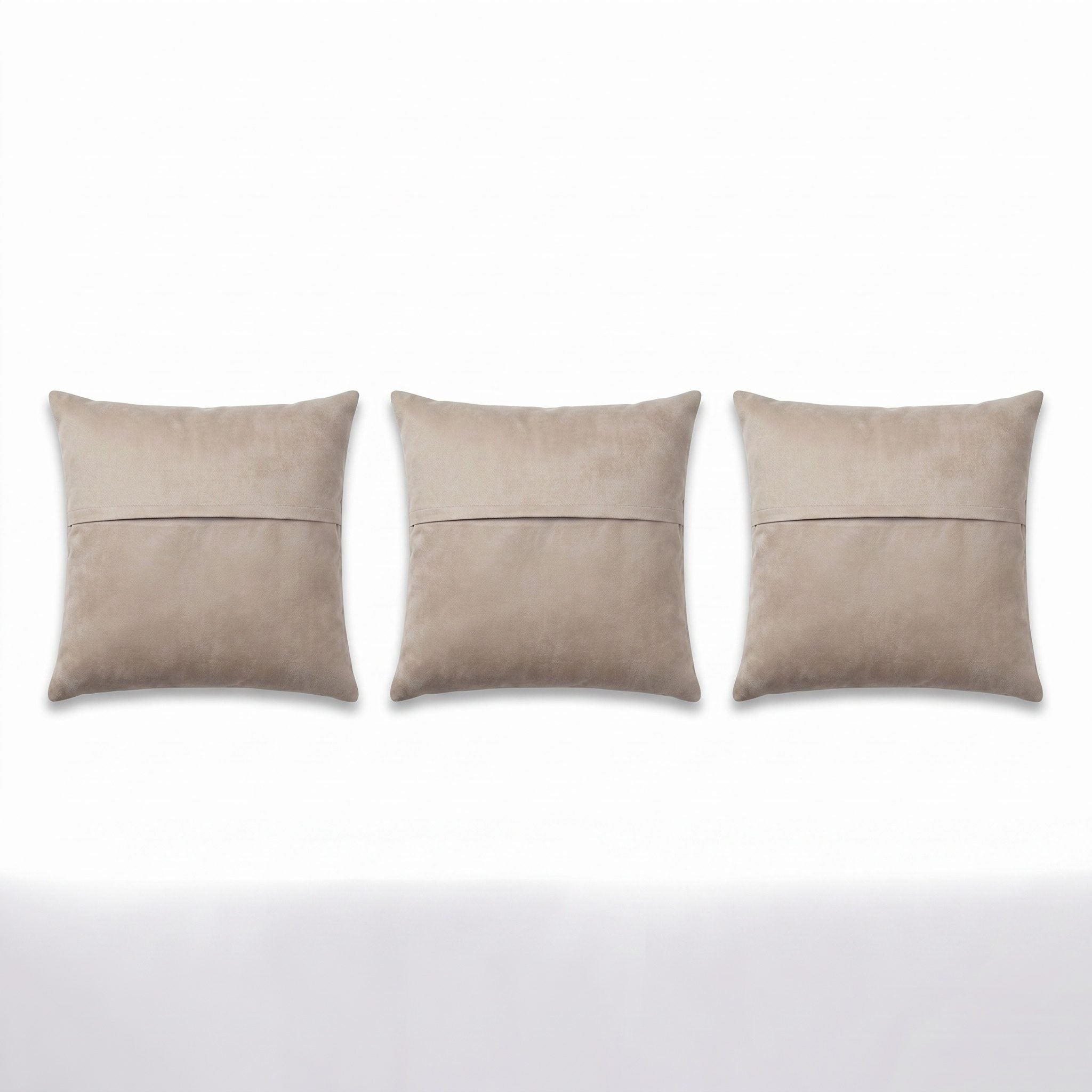 Turkish Kilim Pillow Cover Set of 3 | 16'' x 16'' - back with hidden zipper