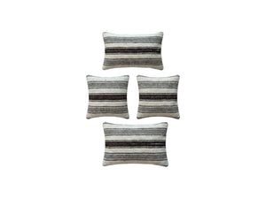 Turkish Kilim Pillow Cover Set of 4 | 16'' x 16'' & 16'' x 24'' - front view