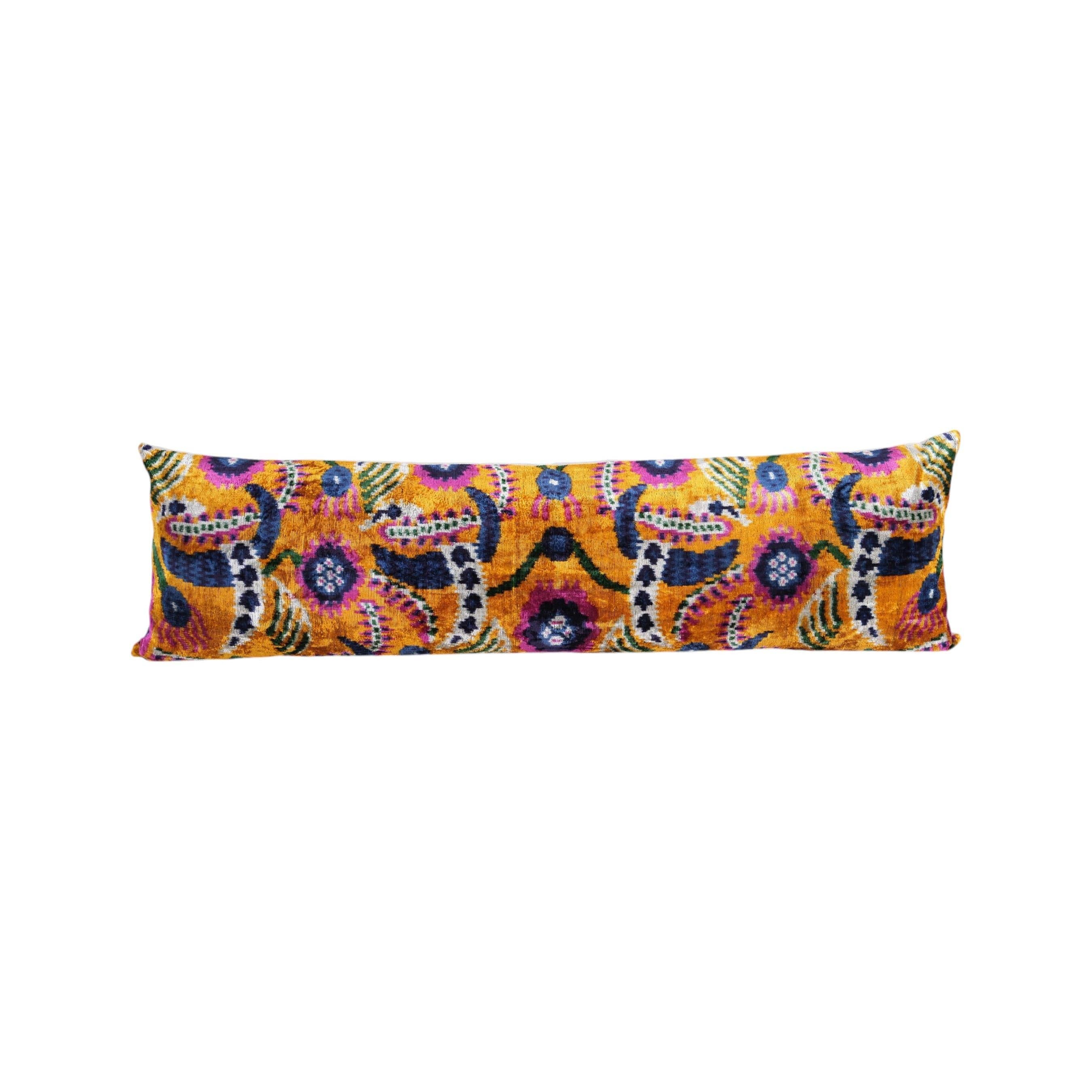 Silk Ikat Velvet Pillow Cover | 16'' x 50''