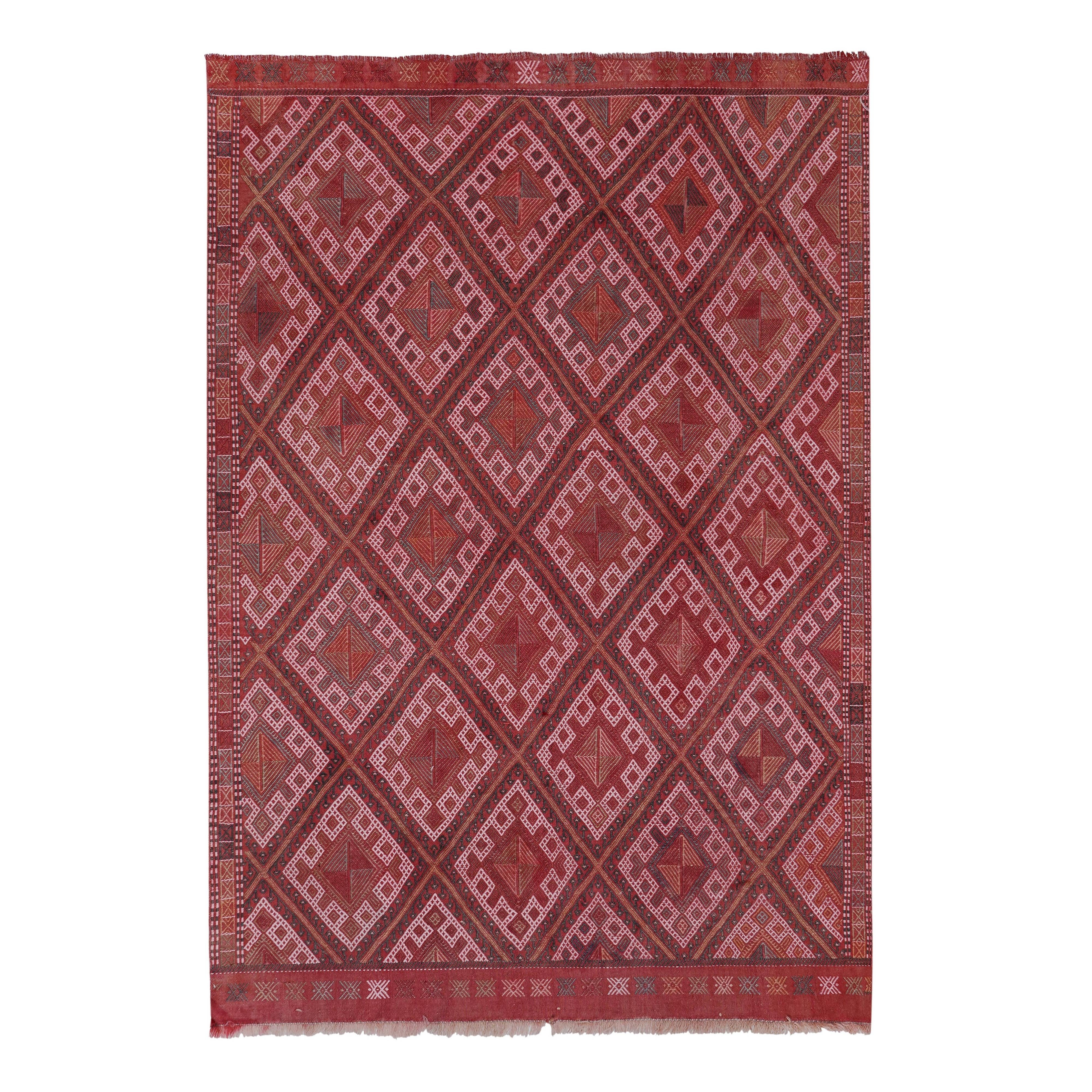 Vintage Turkish Kilim Rug 5'1'' x 8'1''