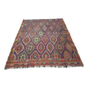 Vintage Turkish Kilim Rug 6'1'' x 7'5''