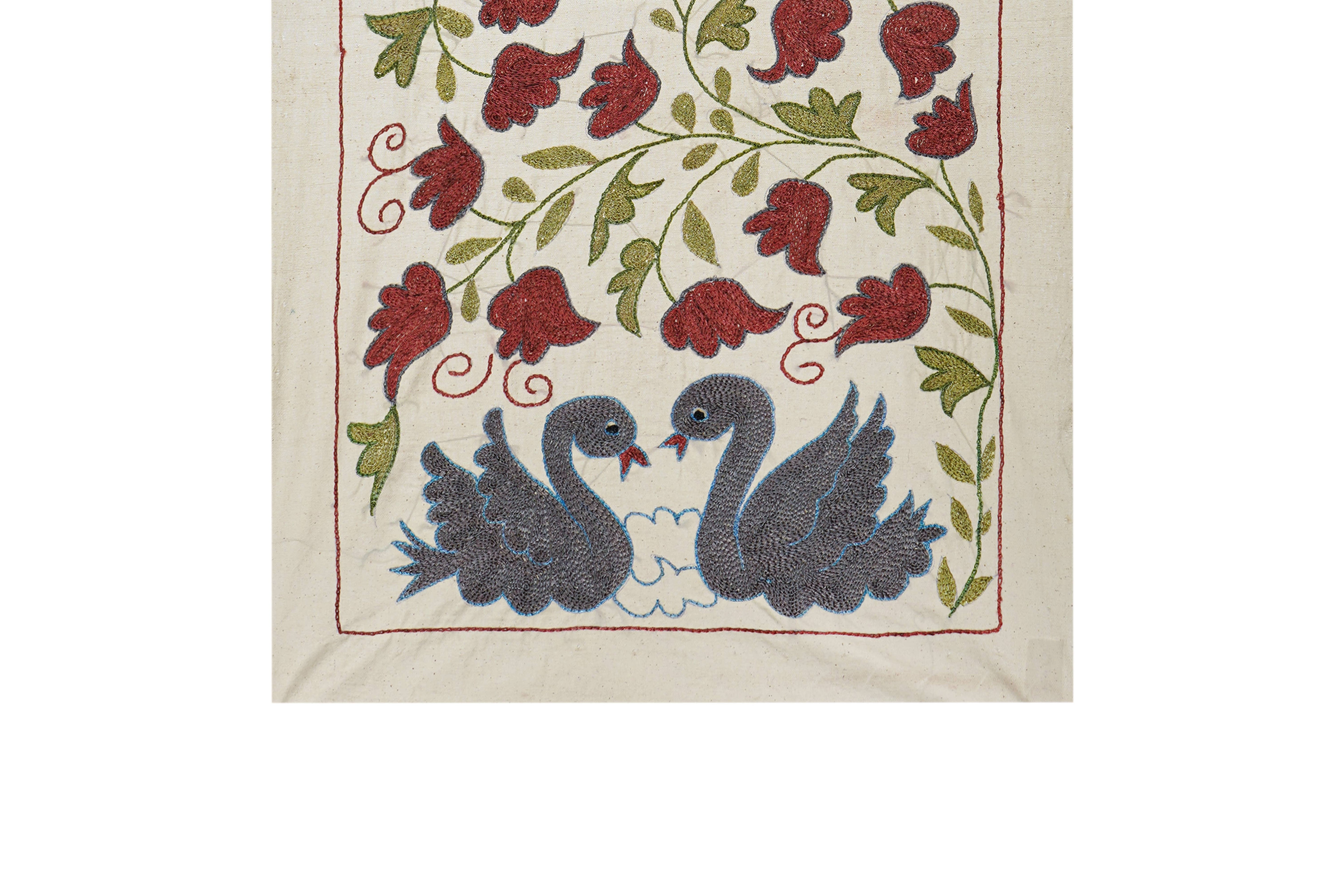 Swan Suzani Wall Hanging & Tablecloth | 20'' x 36''