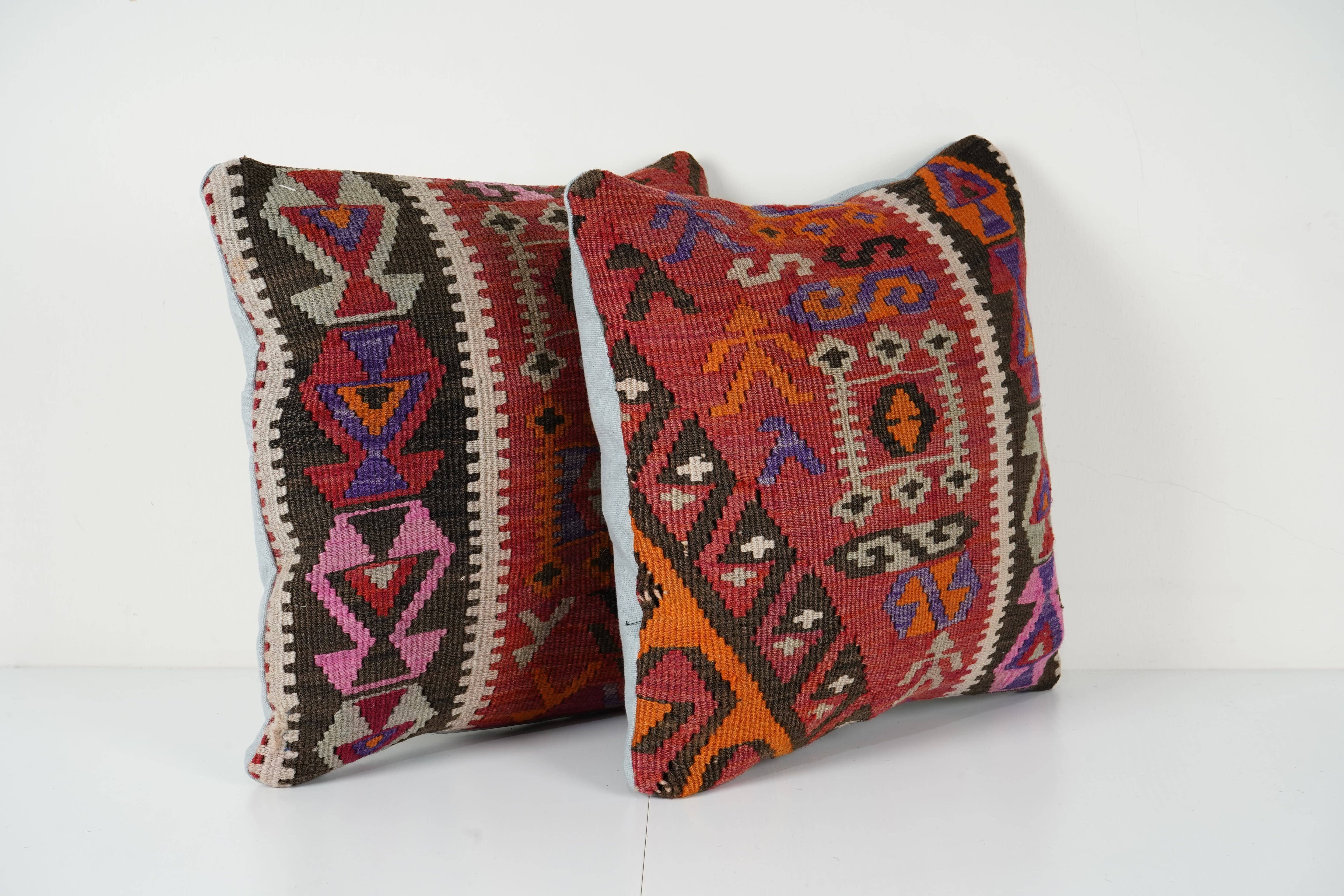 Kilim Pillow Cover Set of 2 | 16'' x 16''