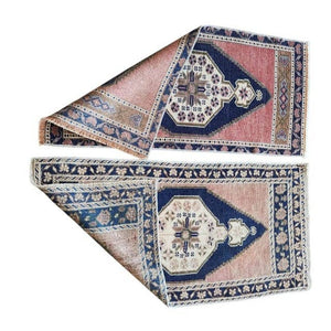 Vintage Turkish Yastik Rugs Set of 2 | 19'' x 42''