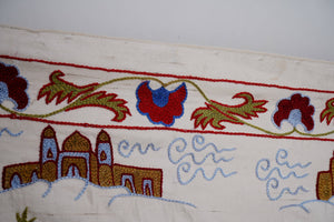 Hand-Embroidered Suzani Wall Hanging & Bedspread 1'8'' x 6'1''