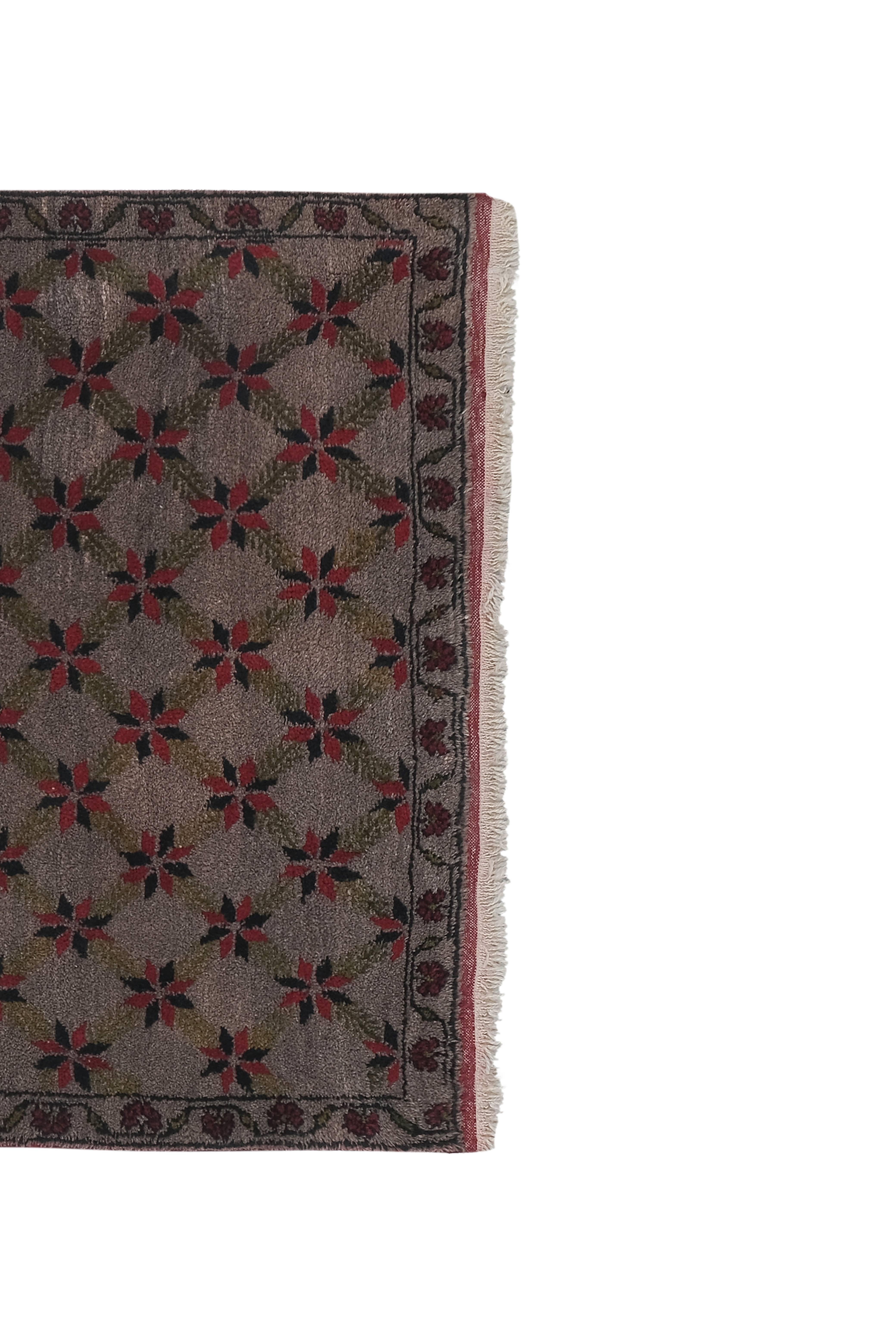 Vintage Turkish Shaggy Rug 3'9'' x 8'