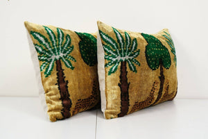 Silk Ikat Velvet Pillow Cover Set of 2 | 16'' x 24''