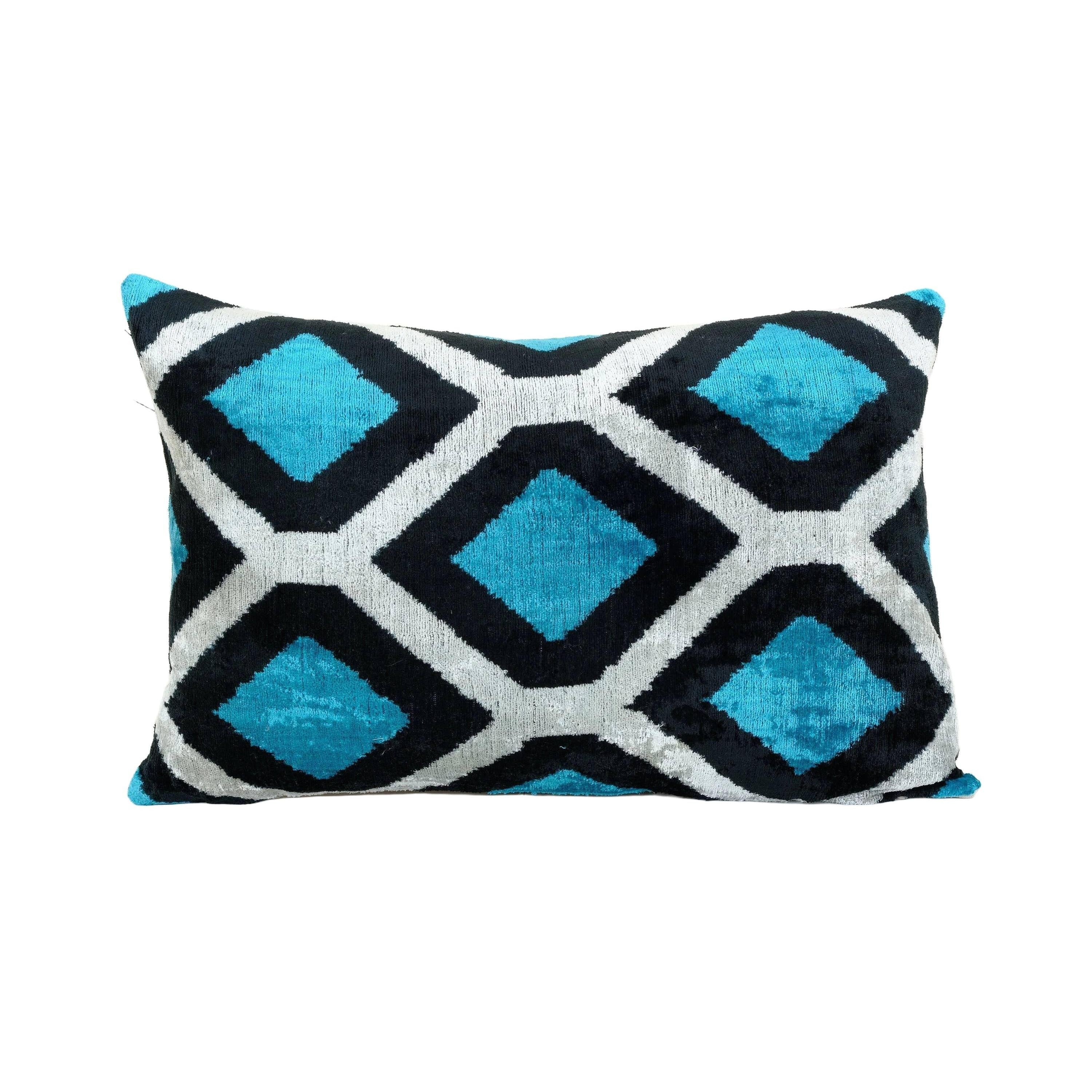 Silk Ikat Velvet Pillow Cover | 16'' x 24''