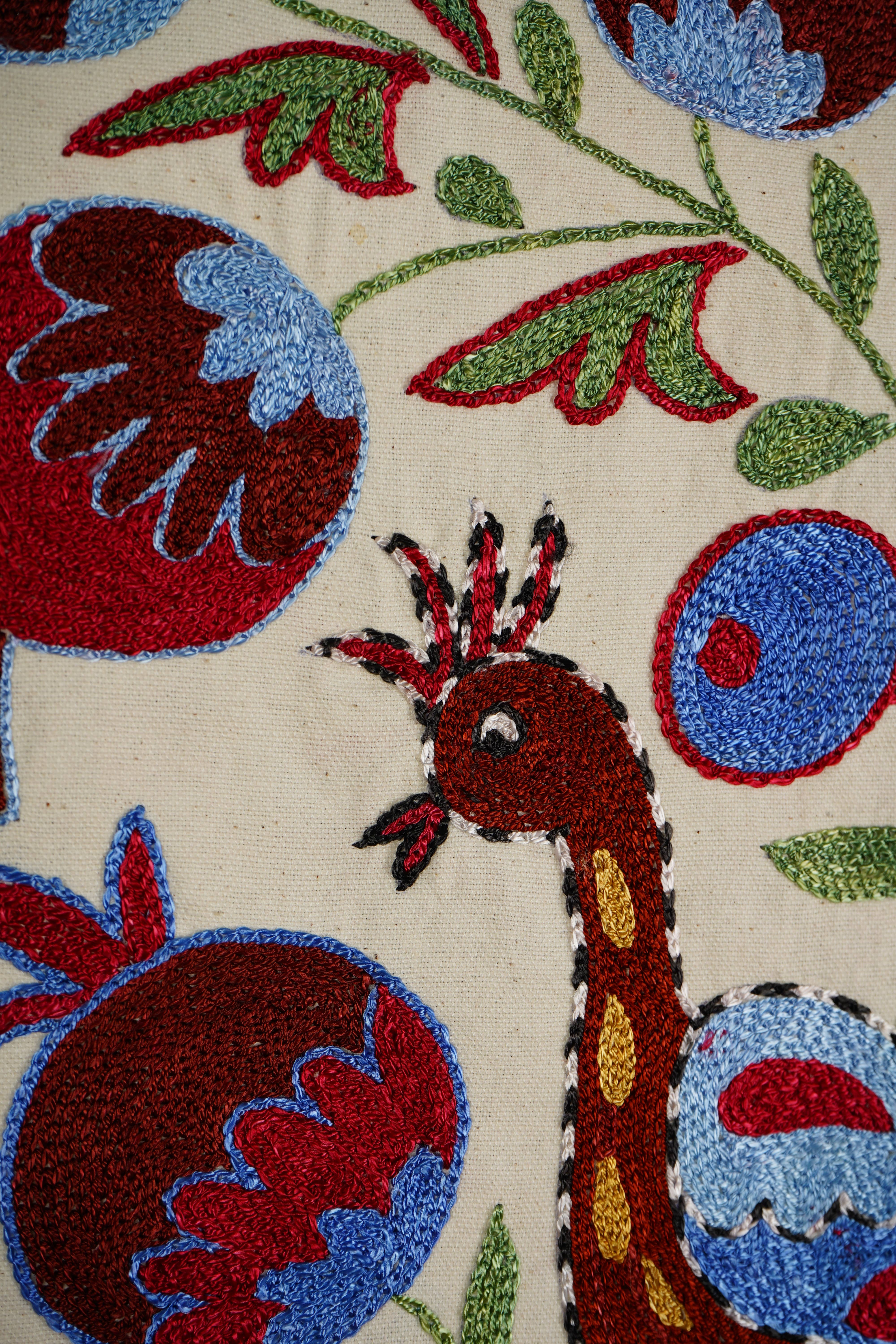 Peacock Suzani Wall Hanging & Tablecloth | 20'' x 36''