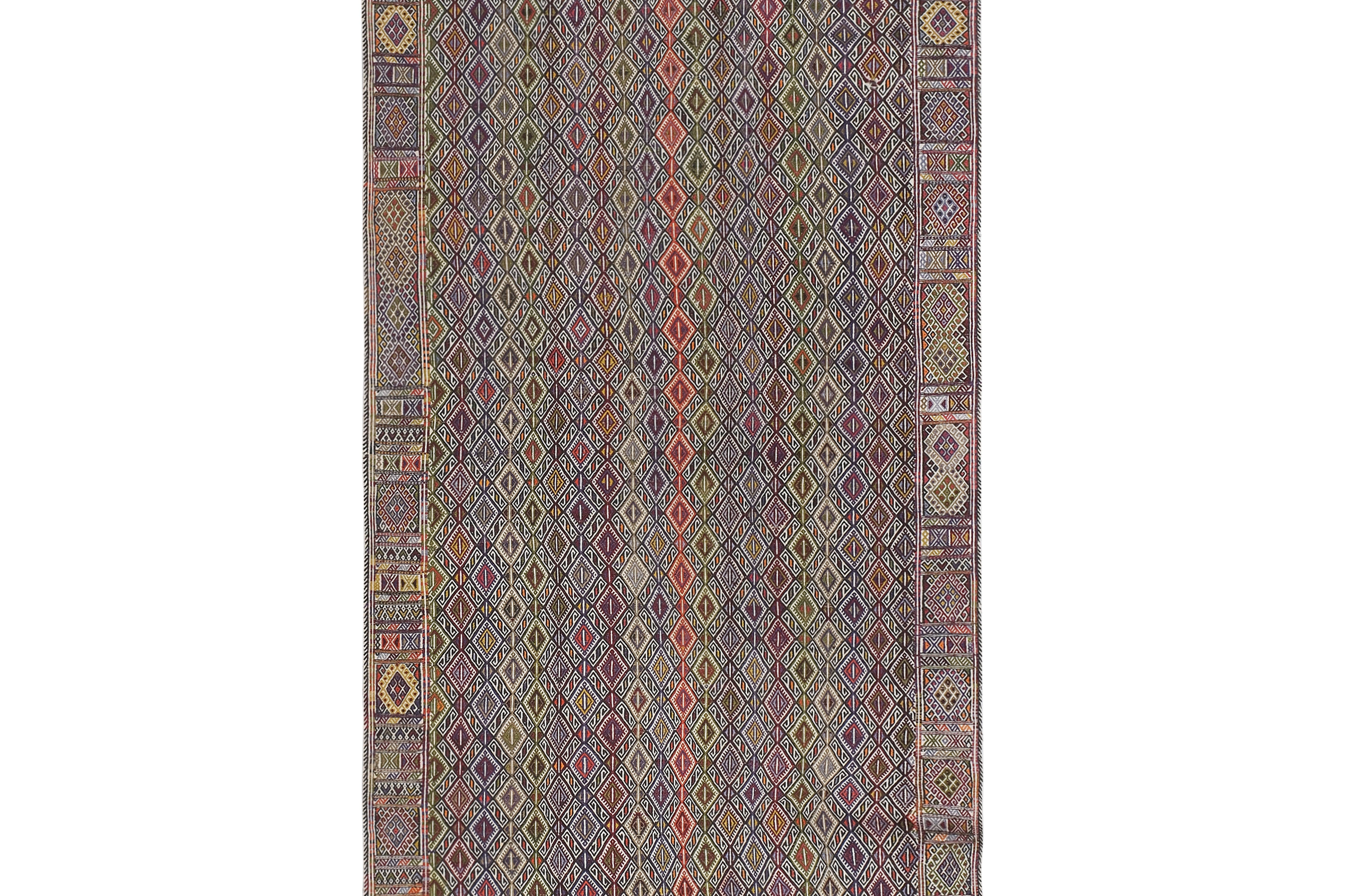 Vintage Turkish Kilim Rug 5'1'' x 11'9''